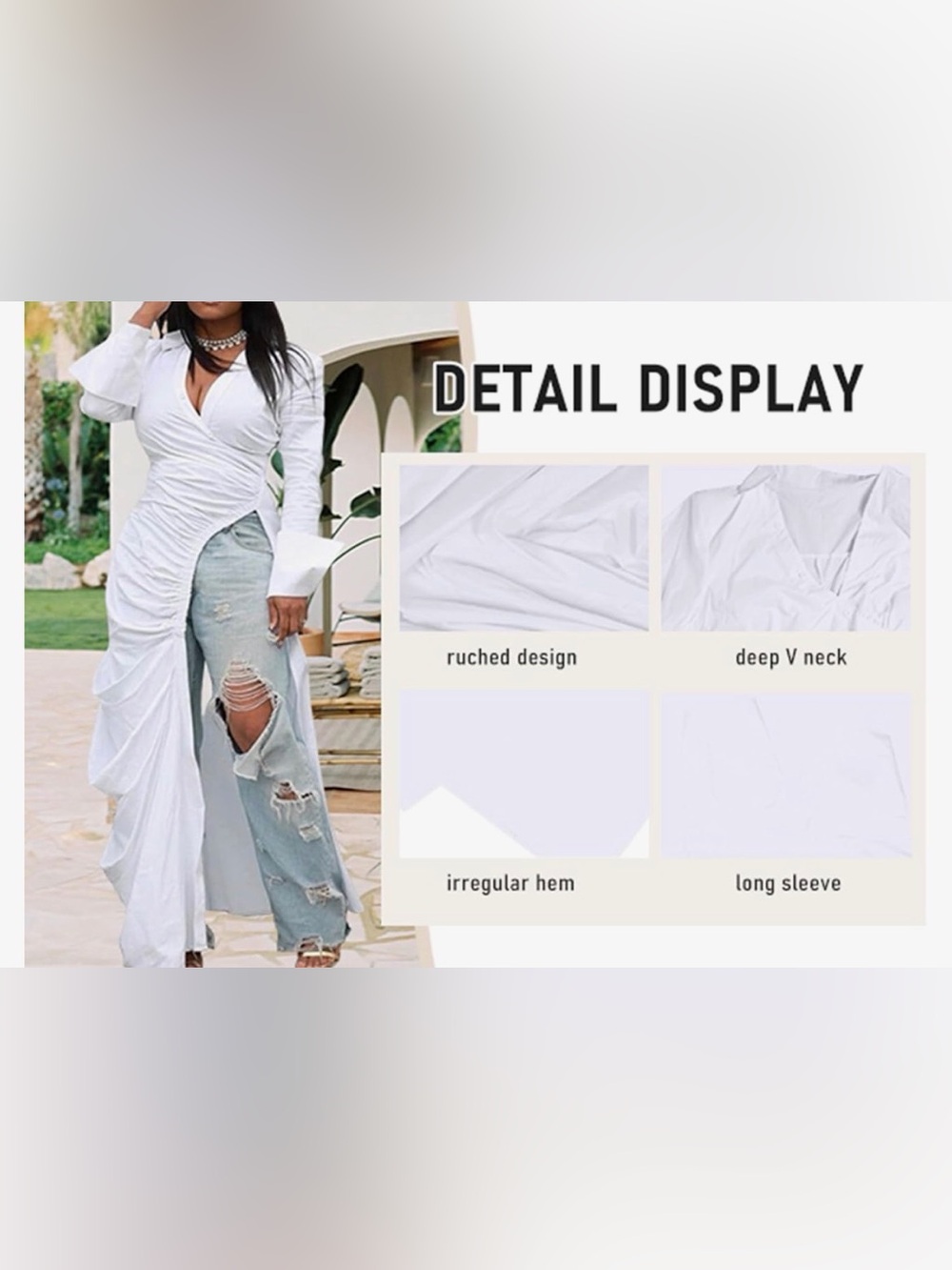 Amazon NWT Royal Blue Side Slit Maxi Tunic Shirt Dress - Size [X] - Picture 5 of 7